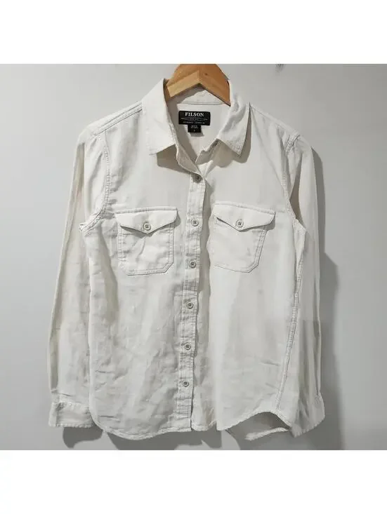 Filson Flannel Button Up Womens Small Outdoor Western Camp Hike Closet Staple - Picture 2 of 4